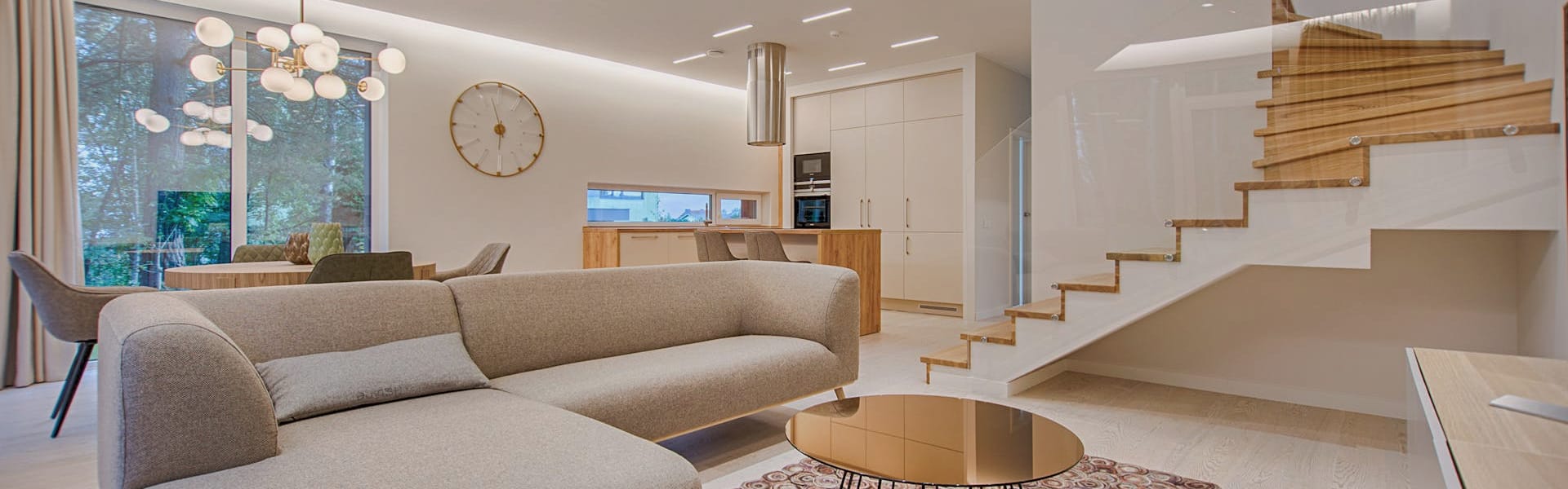 Clean, bright modern living space with fresh indoor air quality